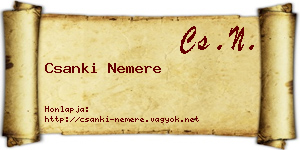 Csanki Nemere névjegykártya
